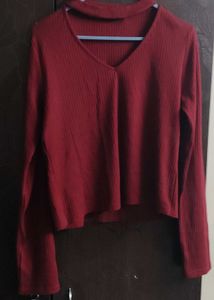 Maroon Choker Neck  Top