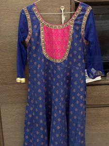 Elegant Blue &amp; Pink Anarkali