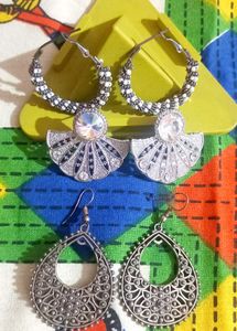 Silver Charm Oxidised Jhumka Combo (Set of 3)