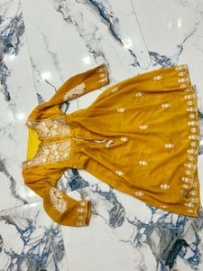 Yellow Embroidered Anarkali Kurti