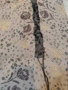 Y2k asymmetrical floral and leopard print skirt