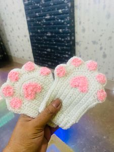 Crochet Catpaw Fingerless Gloves