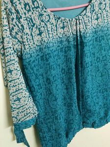 Sea Green Printed Top