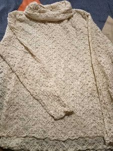 Lace Turtleneck Top