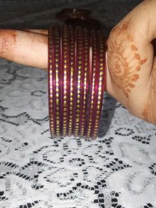 Maroon &amp; Gold Bangle Set