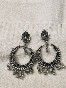Ethnic Silver Earrings | Oxidized earring