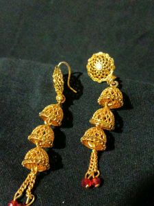 Golden Jhumka Earrings