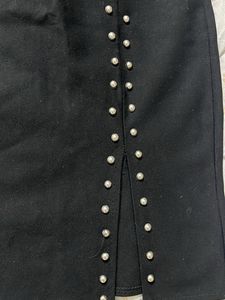 Black Pencil Skirt With A Slit