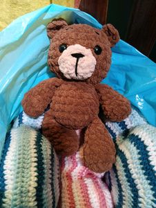 Crocheted Brown Teddy Bear