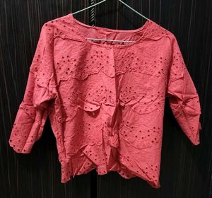Red Cut Out Top
