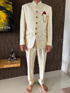 Cream Bandhgala Set