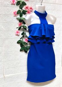 🎁Buy Two Get One Item Free🎁Blue Ruffle Mini Dres