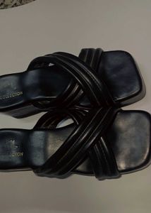 Black Crisscross Heeled Sandals
