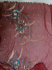 Maroon Heavy Work Duppata