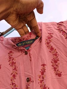 Pink Floral Print Kurti