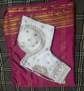Embroidered Blouse with imitation saree