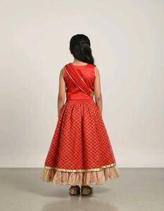 Girls&#39; Red Lehenga Choli Set