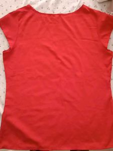 Red Embroidered Top