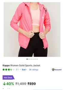 Neon Pink Kappa Light Weight Sports Jacket