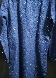NAVY BLUE MIRROR WORK KURTA