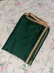 Chiffon Shiny With Golden Lace Dupatta