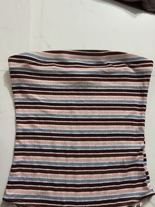 Striped tube body suit