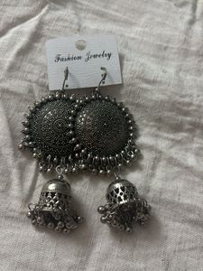 Oxidized Jhumka Earrings