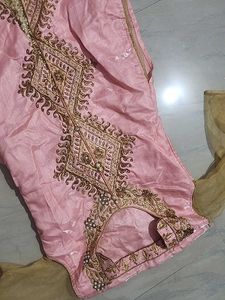 Pink and Gold Embroidered Salwar Kameez
