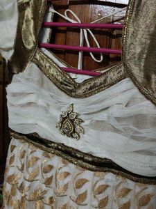 White And Sandal Anarkali