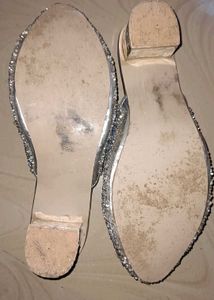 Sparkly Silver Flats