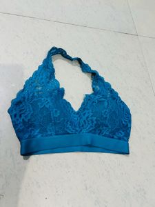 Halter Neck Blue Bralette