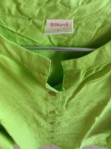 The Zesty Lime Green Cutout Sleeve Shirt