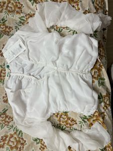 glitch white ruched top
