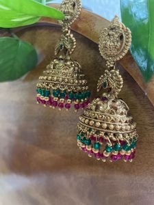 Lakshmi Temple Jhumka Earrings .