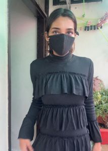 Elegant Black Ruffled Dress