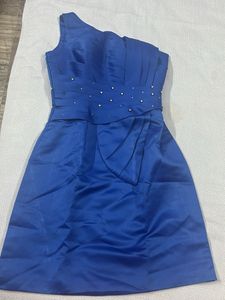 Royal Blue One-Shoulder Dress - S