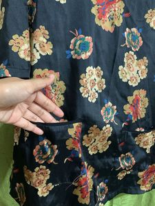 Front Pocket Black Korean Style Top