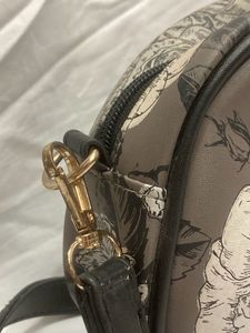 Grey Flower Print Sling Bag
