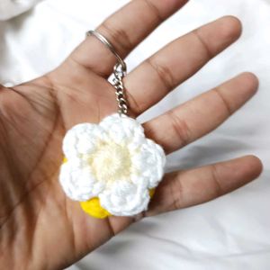 Crochet Yellow Flower Keychain 🌸🌸🌸