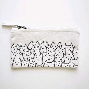 Cute Cat Print Pouch