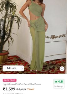 Green Cut Out Maxi Dress