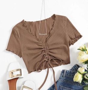 Front V neck Half Sleeves Top