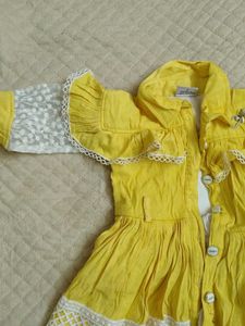 Designer Light Yellow Frock