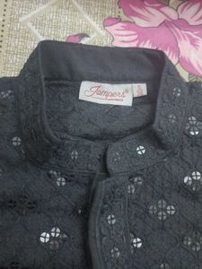 Chikankari Black Kurta