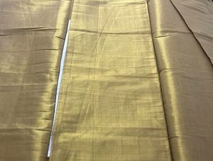 Gold Plain Sareee And Black Blouse
