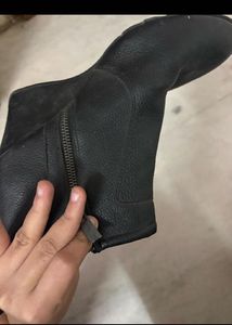 Black Wedge Heel Ankle Boots