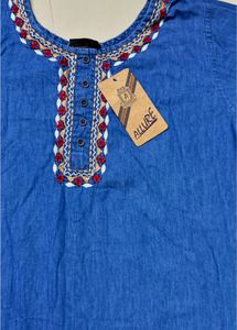 new Denim Embroidered Kurta