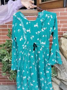 Floral Print Green Dress