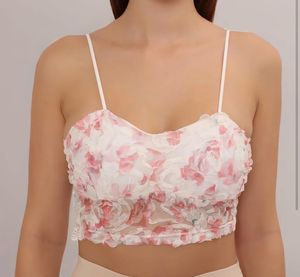 Floral Lace Padded Cami Crop Top