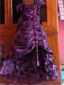 Stunning Purple Coloured Gown With Work All Over